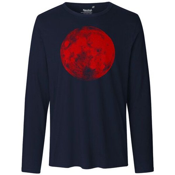 HANDGEDRUCKT "Supermond" Männer Longsleeve Neutral