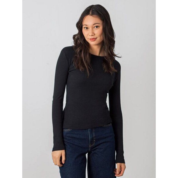 Honest Basics Damen Geripptes Langarmshirt aus Bio- und recycelter Baumwolle