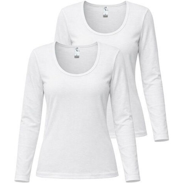 Haasis Bodywear Damen CLASSIC 1/1 Arm Shirt, 3er Pack, Bio Baumwolle