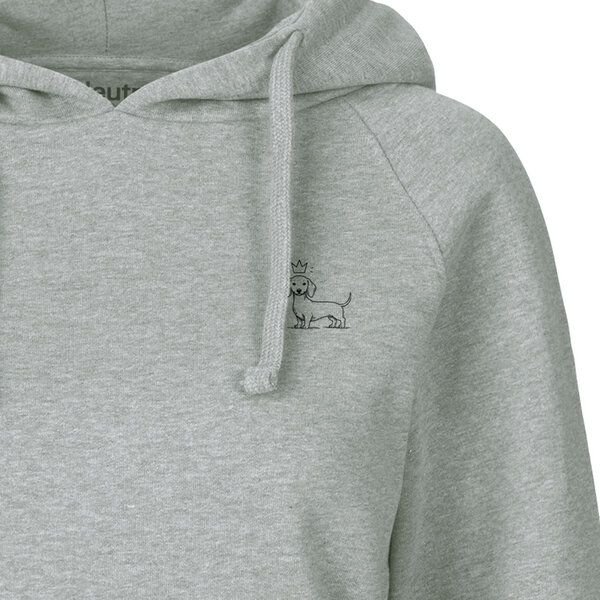 HANDGEDRUCKT "König Wuff" Frauen Hoody Neutral