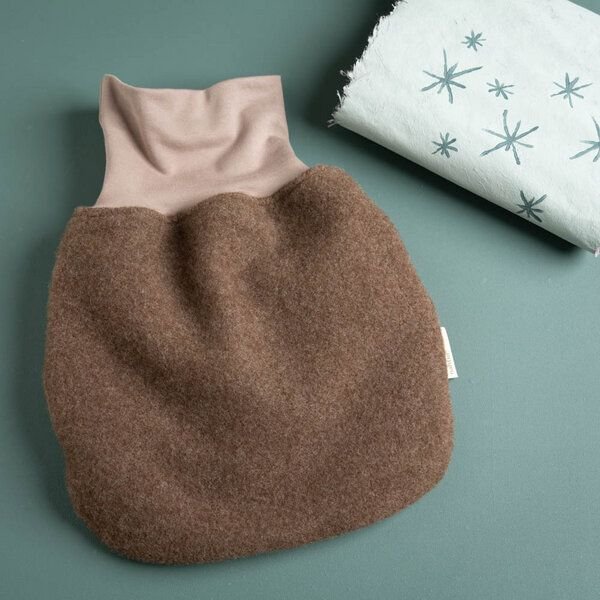 nahtur-design Premium Strampelsack | 100 % mongolische Merinowolle | ungefärbt | Winter