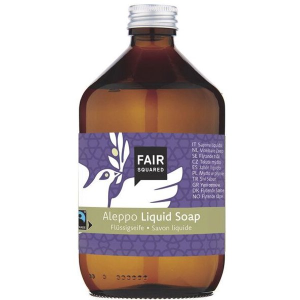 FAIR SQUARED Flüssige Aleppo Seife 500 ml, perfekt für die Reinigung von Kopf bis Fuß