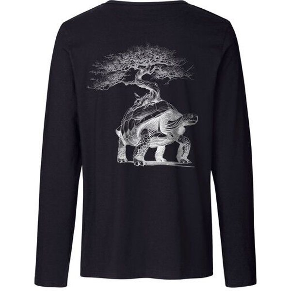 HANDGEDRUCKT "Lange Reise" Männer Longsleeve Neutral