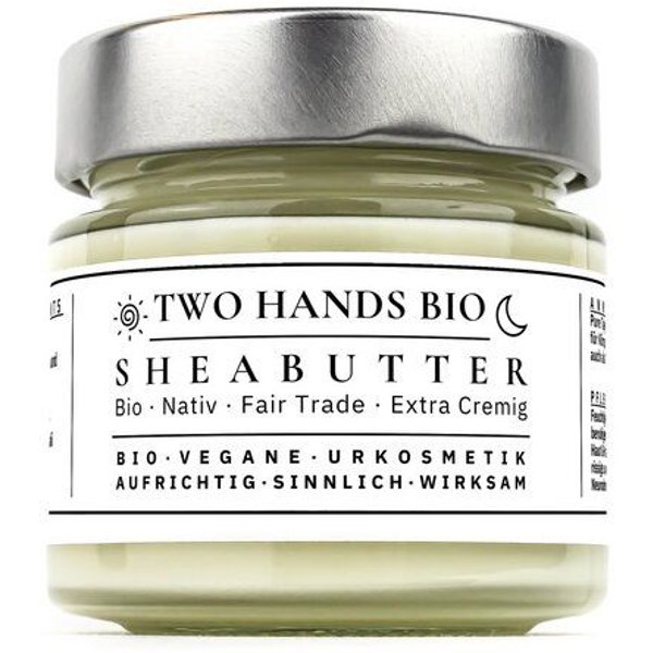 Two Hands BIO Sheabutter NATIV - Bio - Vegan - Fair Trade aus Frauenkooperative - Extra Cremig - 100 ml