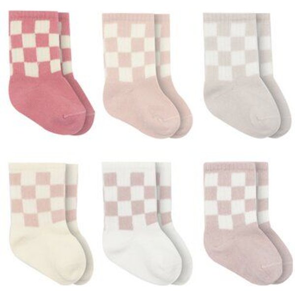 bistyle Babysocken 6er-Pack | Jungen & Mädchen | Karo Schachbrett Muster | Bio-Baumwolle