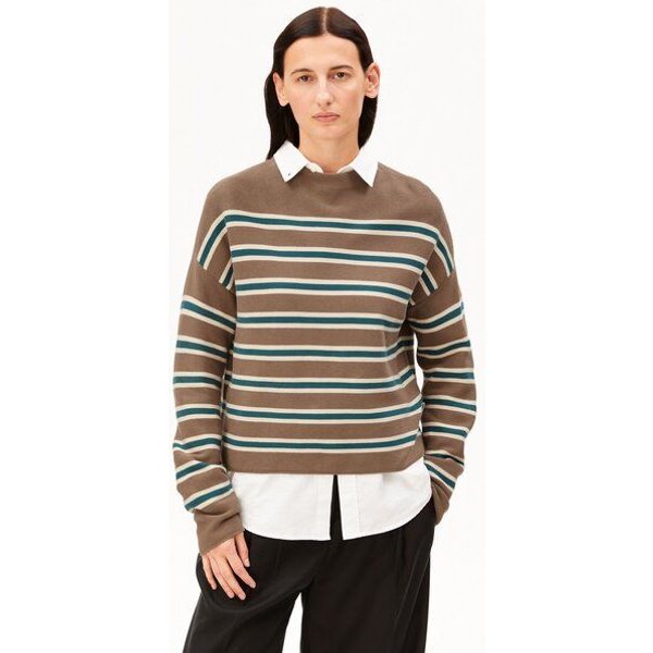 ARMEDANGELS MERINAA STRIPED Damen Strickpullover aus100% Bio-Baumwolle