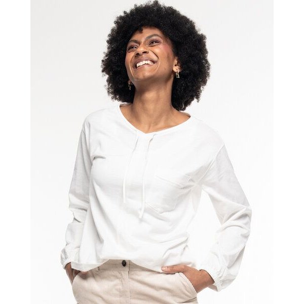 Alma & Lovis Royal Jersey Blusenshirt aus Organic Cotton | V-Neck Blouse