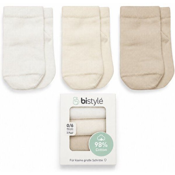BISTYLE Baby Socken Premium 3er-Pack | 98 % Bio-Baumwolle | Weich & hautfreundlich