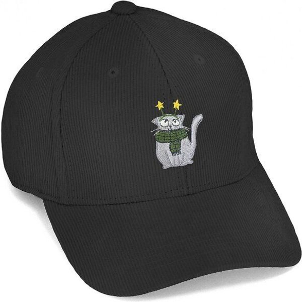 Bestickte Cord Cap – Babette die Winterkatze – LIGARTI Tiermanufaktur