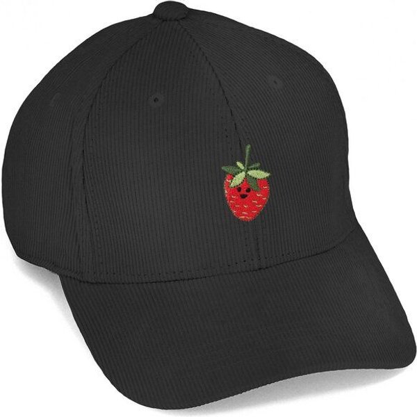 Bestickte Cord Cap – Erdbeere – LIGARTI Tiermanufaktur