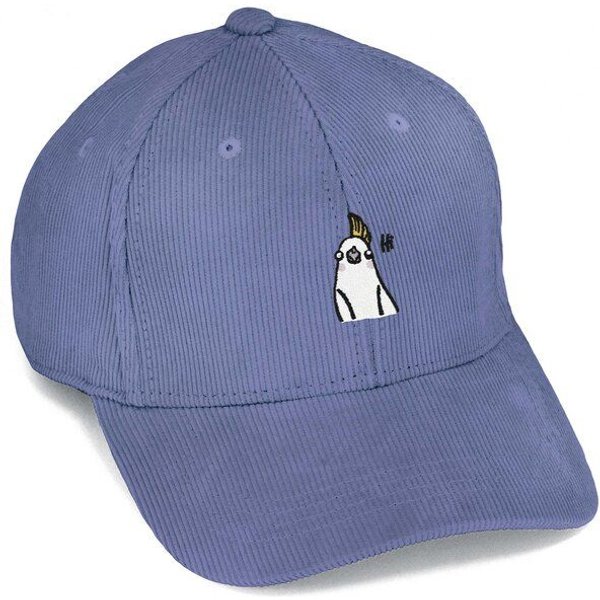 Bestickte Cord Cap – Heidi der Nymphensittich – LIGARTI Tiermanufaktur