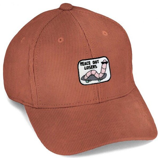 Bestickte Cord Cap – Ollie der Skater–Wurm – LIGARTI Tiermanufaktur