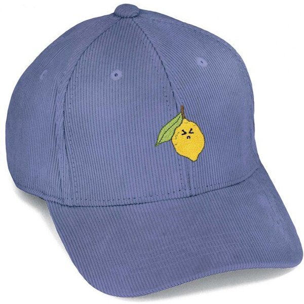 Bestickte Cord Cap – Zitrone – LIGARTI Tiermanufaktur