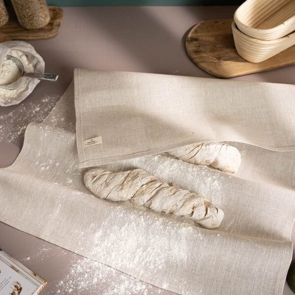 nahtur-design Bäckertuch, Teigtuch aus 100% Leinen, naturbelassen