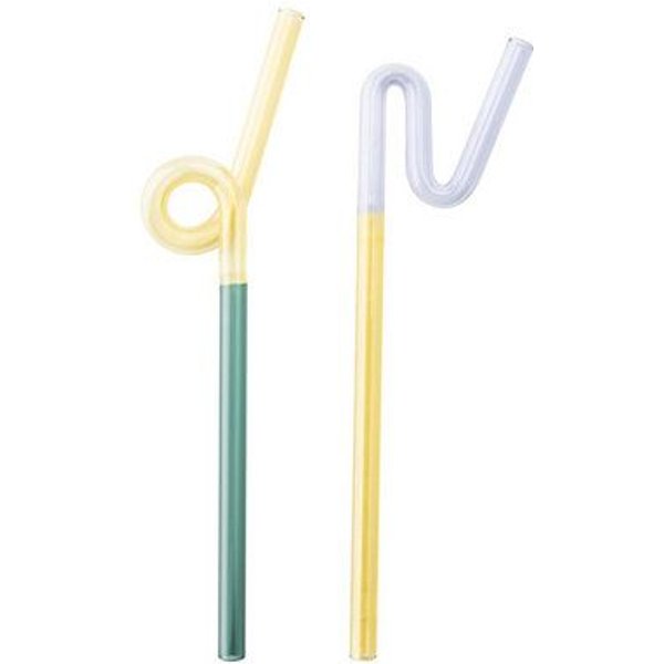 TRANQUILLO Strohhalm RAIINBOW 2er Set Borosilikatglas (MX917, MX918)