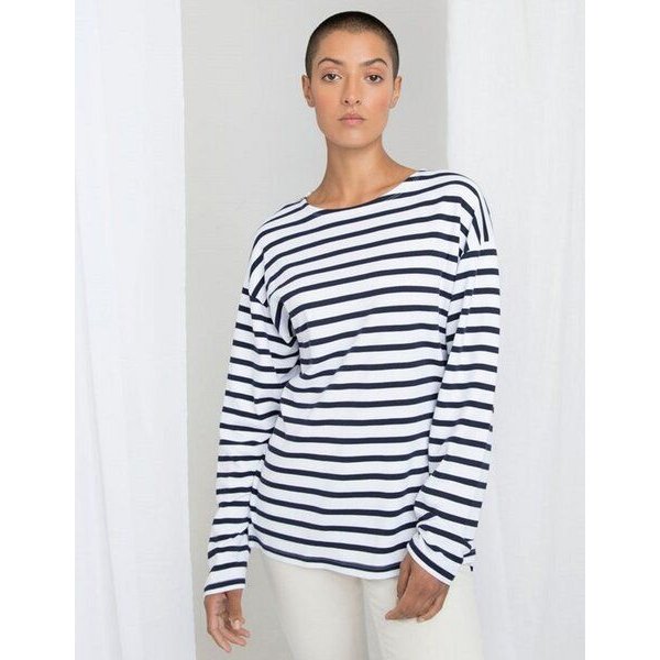 Mantis Damen / Herren Unisex Langarm Shirt T-Shirt Striped Vegan