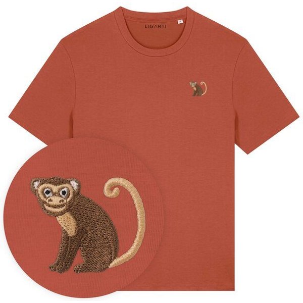 Besticktes T-Shirt – Albert der Affe – LIGARTI Tiermanufaktur