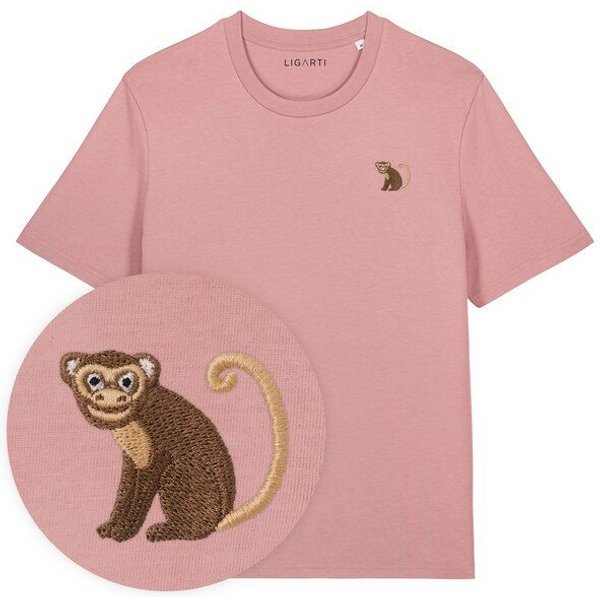 Besticktes T-Shirt – Albert der Affe – LIGARTI Tiermanufaktur