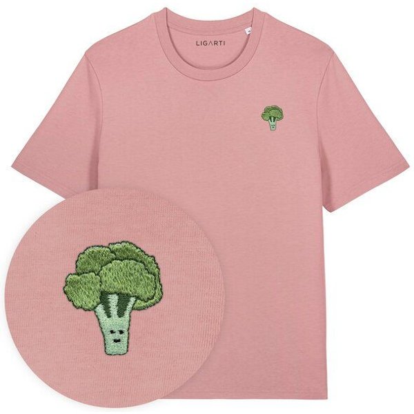 Besticktes T-Shirt – Brokkoli – LIGARTI Tiermanufaktur