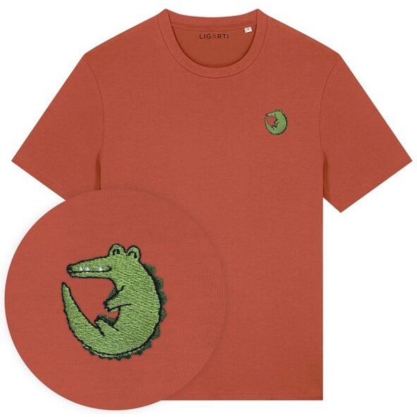 Besticktes T-Shirt – Ali das Krokodil – LIGARTI Tiermanufaktur