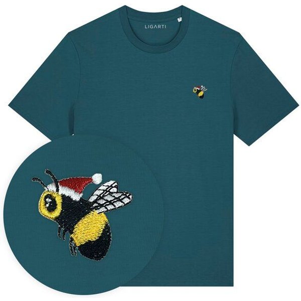 Besticktes T-Shirt – Esmeralda die Weihnachtsbiene – LIGARTI Tiermanufaktur