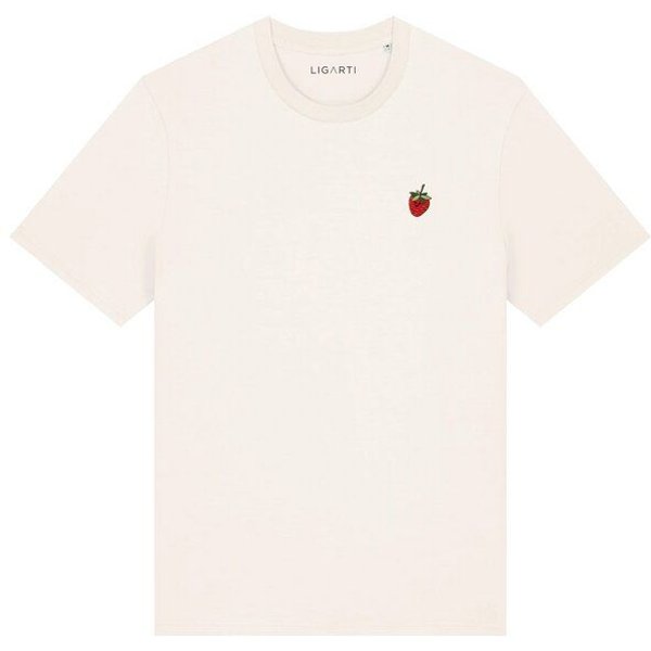 Besticktes T-Shirt – Erdbeere – LIGARTI Tiermanufaktur