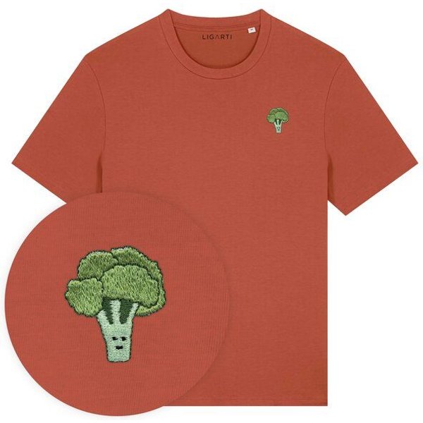 Besticktes T-Shirt – Brokkoli – LIGARTI Tiermanufaktur