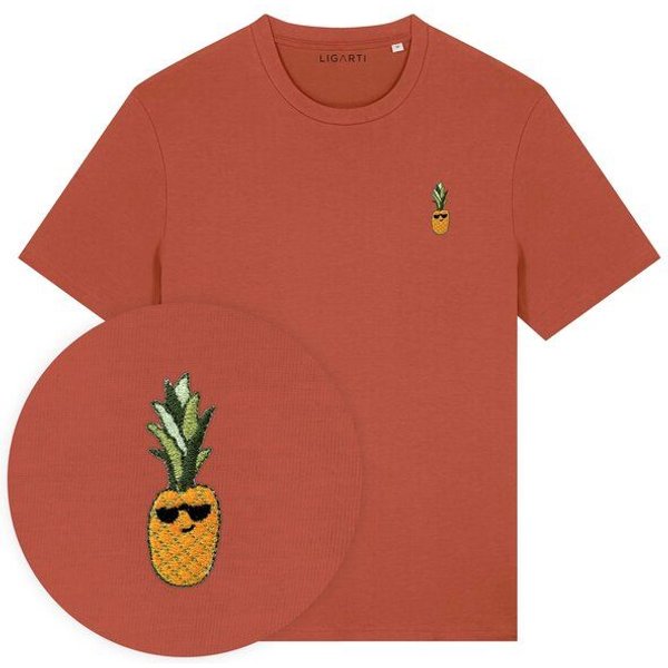 Besticktes T-Shirt – Ananas – LIGARTI Tiermanufaktur