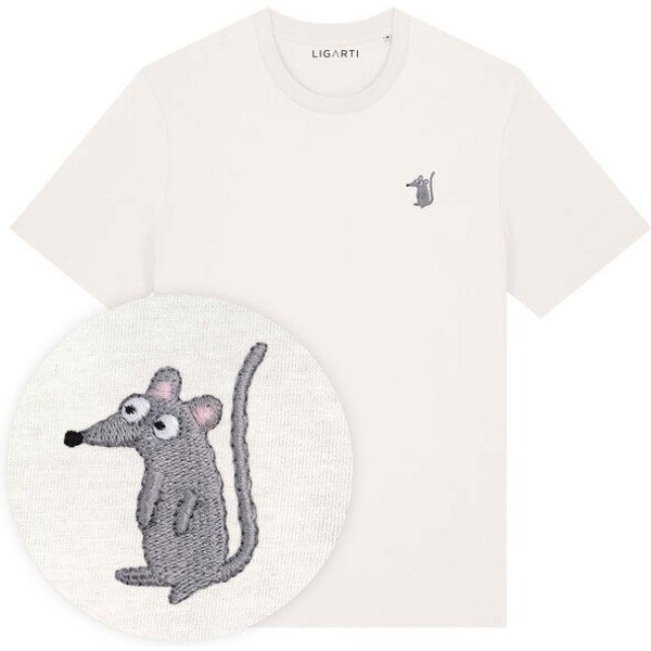 Besticktes T-Shirt – Murat die Maus – LIGARTI Tiermanufaktur