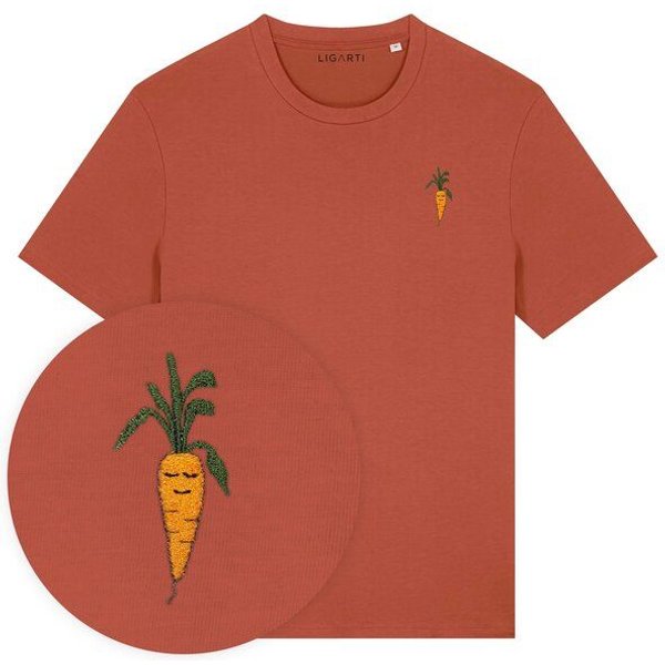Besticktes T-Shirt – Karotte – LIGARTI Tiermanufaktur