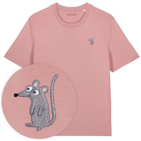 Besticktes T-Shirt – Murat die Maus – LIGARTI Tiermanufaktur