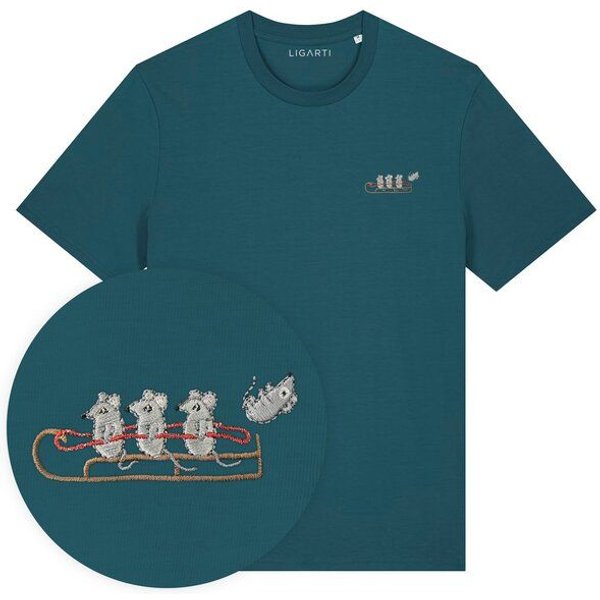 Besticktes T-Shirt – Mausflug – LIGARTI Tiermanufaktur