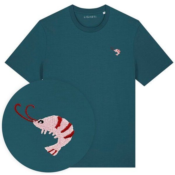 Besticktes T-Shirt – Nele der Shrimp – LIGARTI Tiermanufaktur