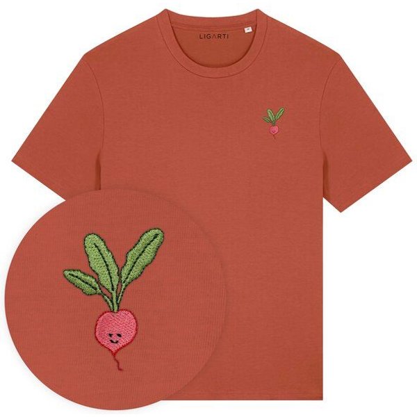 Besticktes T-Shirt – Radieschen – LIGARTI Tiermanufaktur