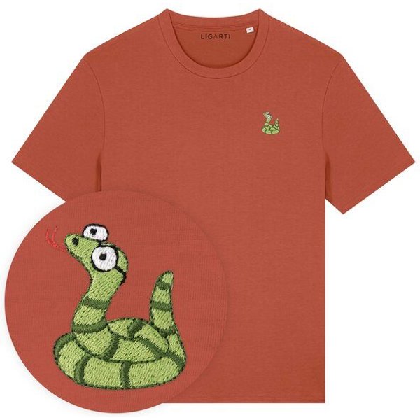 Besticktes T-Shirt – Schorsch die Schlange – LIGARTI Tiermanufaktur