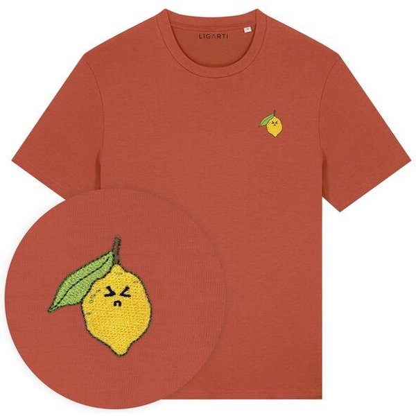 Besticktes T-Shirt – Zitrone – LIGARTI Tiermanufaktur