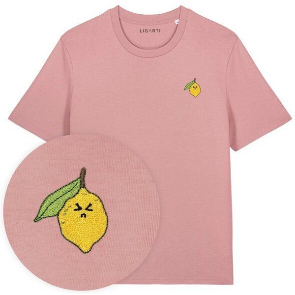Besticktes T-Shirt – Zitrone – LIGARTI Tiermanufaktur