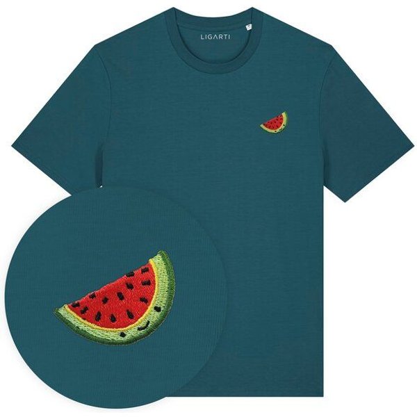 Besticktes T-Shirt – Wassermelone – LIGARTI Tiermanufaktur