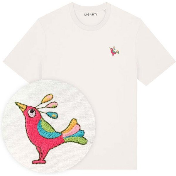 Besticktes T-Shirt – Patrischa der Paradiesvogel – LIGARTI Tiermanufaktur