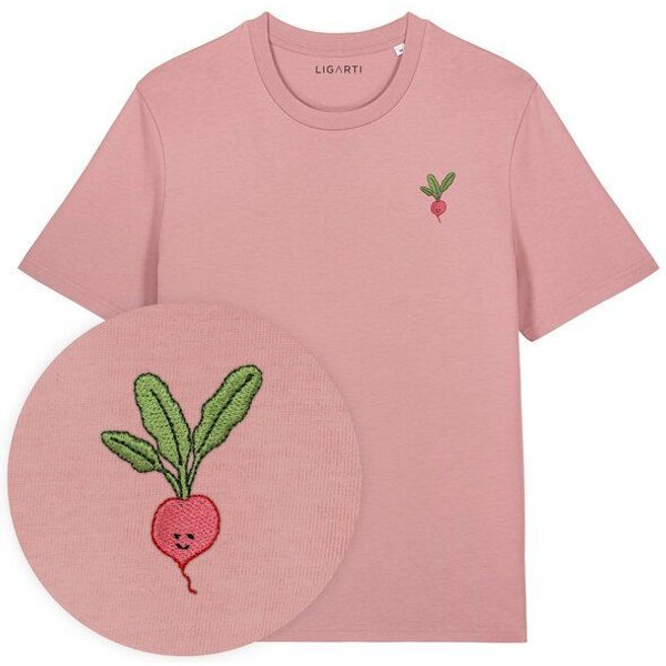 Besticktes T-Shirt – Radieschen – LIGARTI Tiermanufaktur