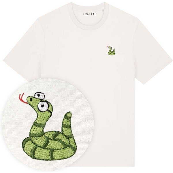 Besticktes T-Shirt – Schorsch die Schlange – LIGARTI Tiermanufaktur