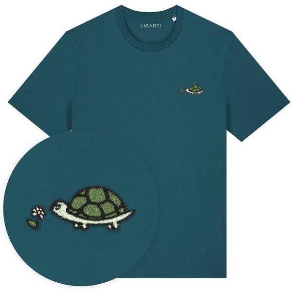Besticktes T-Shirt – Lars die Schildkröte – LIGARTI Tiermanufaktur