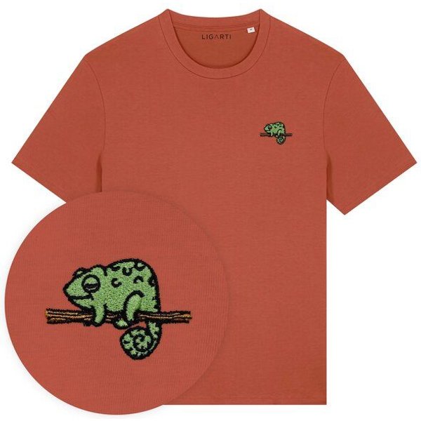 Besticktes T-Shirt – Mareike das Chamäleon – LIGARTI Tiermanufaktur
