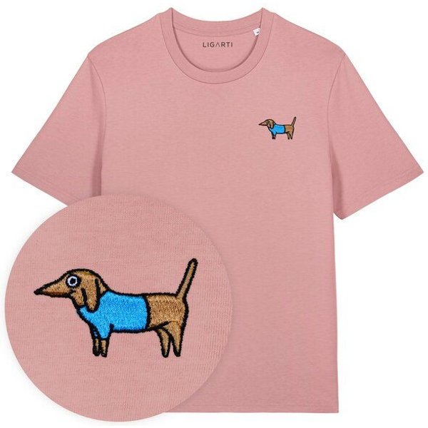Besticktes T-Shirt – Steffen der Dackel – LIGARTI Tiermanufaktur