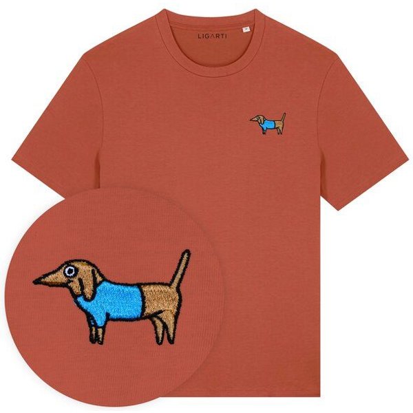 Besticktes T-Shirt – Steffen der Dackel – LIGARTI Tiermanufaktur