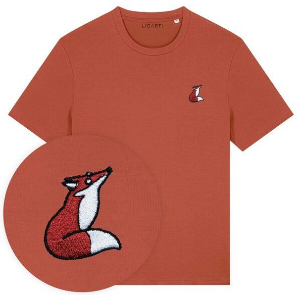 Besticktes T-Shirt – Valentina der Fuchs – LIGARTI Tiermanufaktur