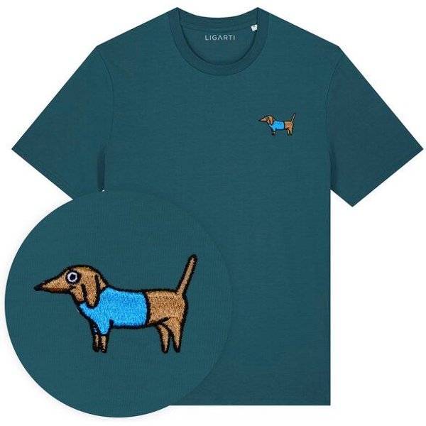 Besticktes T-Shirt – Steffen der Dackel – LIGARTI Tiermanufaktur