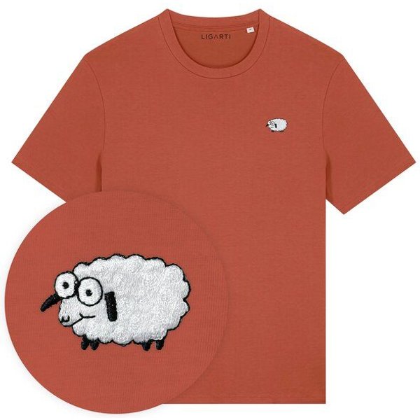 Besticktes T-Shirt – Wollke das Schaf – LIGARTI Tiermanufaktur