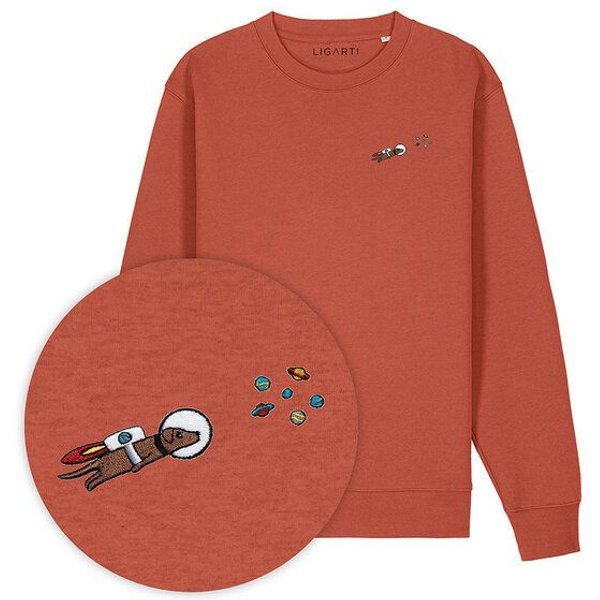 Bestickter Pullover – Astrowau der Space-Hund – LIGARTI Tiermanufaktur