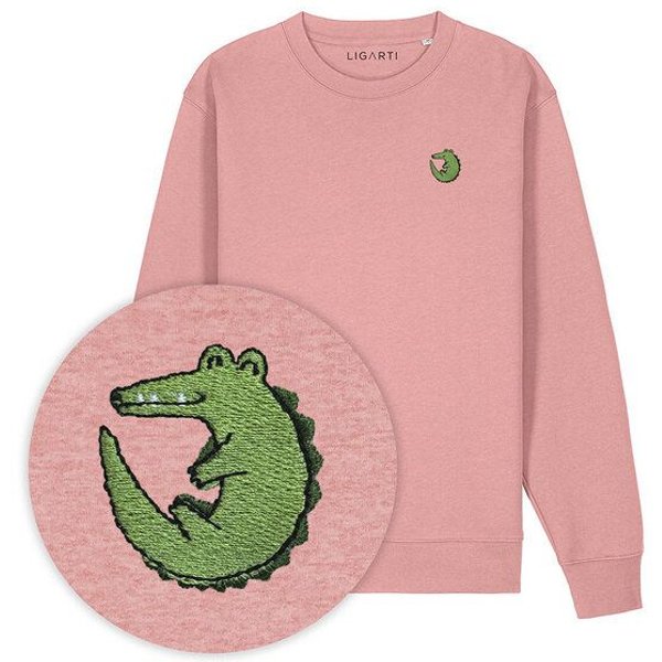 Bestickter Pullover – Ali das Krokodil – LIGARTI Tiermanufaktur